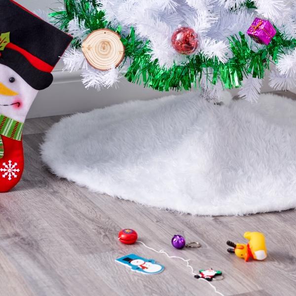 Gonna Per Albero Di Natale N&T NIETING In Tela Di Iuta, Diametro 75 Cm, Motivo Renne E Merry Xmas, Colore Rosso E Nero, Con Velcro, Per Interni Ed Esterni