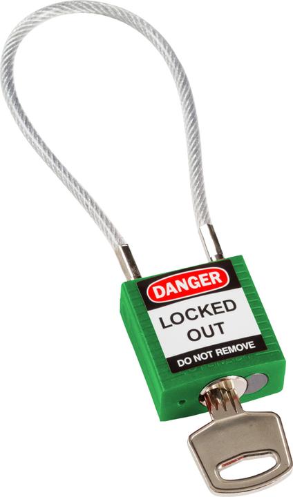Immagine prodotto Brady SafetyPadlocks-Compact Cable Keyed Green