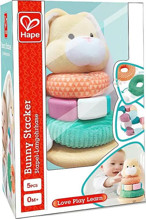 Actual product image Hape Stack long-eared rabbit