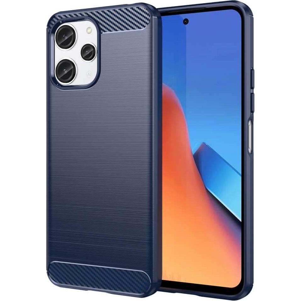 Cover-Discount Xiaomi Redmi 12 - Metall Carbon Look Hülle blau (Xiaomi Redmi 12), Smartphone Hülle, Blau