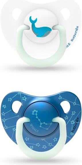 Actual product image Suavinex Anatomical Silicone Pacifier Night 0 6m 2h (2 x, up to 6 M.)