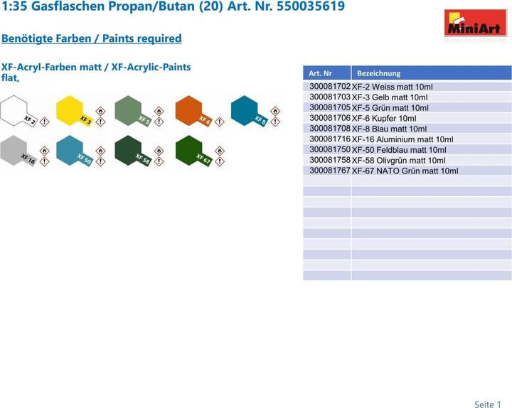 Immagine prodotto Mini art Bombole di propano/butano