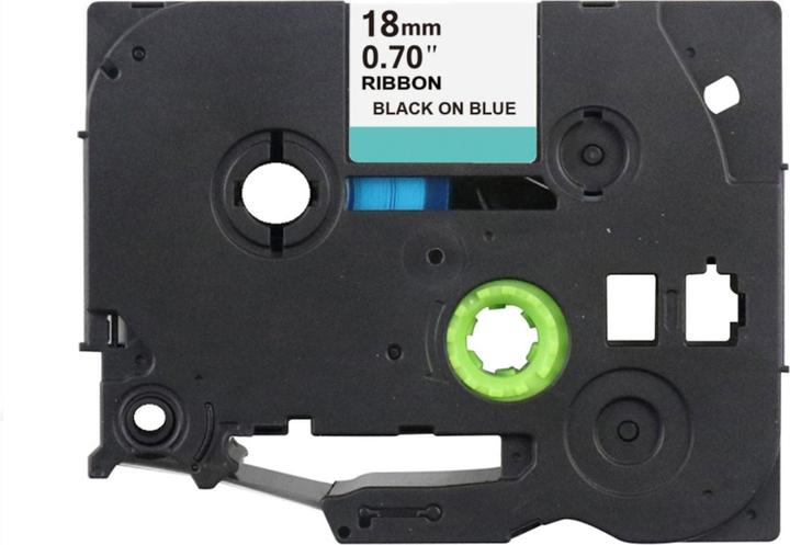 Actual product image Hermex Alternatives Satin-Stoffband zu Brother TZe-R541 Beschriftungsband (1.80 cm, Black, Blue)