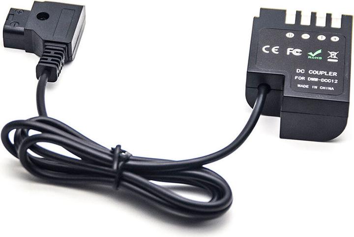 Produktbild Caruba Panasonic DMW DCC12 Volldecodierung Dummy Batterie + D TAP B Type Port (gerades Kabel) (Kamera Akku)