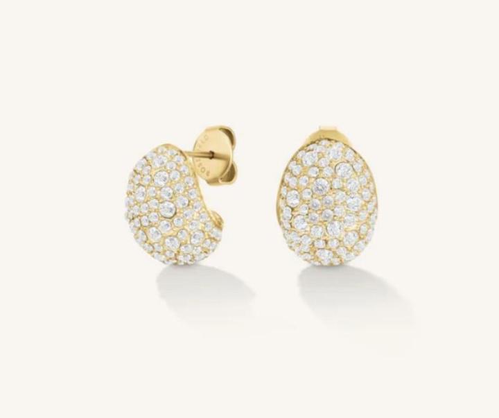 Produktbild Rosefield Mini Pave Ohrstecker (14K Yellow gold plated stainless steel 316L)