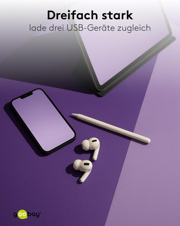 Produktbild Goobay Powerbank 20.000 mAh mit integriertem USB-C-Kabel (20000 mAh, 20 W, 15 Wh)