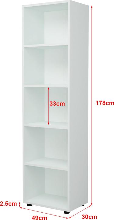 Actual product image En.Casa Vara bookcase 178x49x30 cm White