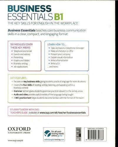 Produktbild Business Essentials B1. Student's Book with DVD and Audio Pack (Englisch, Collectif, 2012)