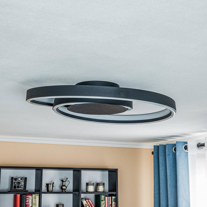 Produktbild Lindby Erlinik LED-Deckenleuchte, stepdim, schwarz (2200 lm)