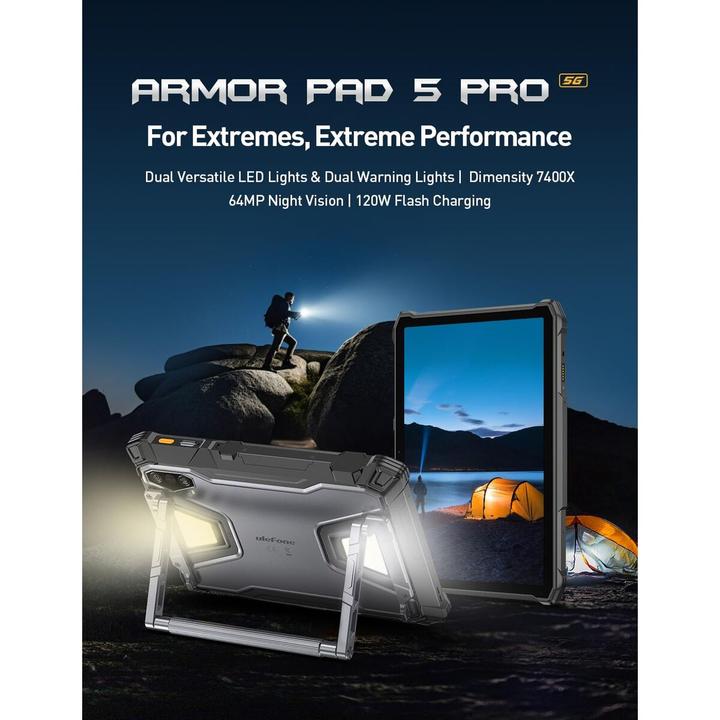 Actual product image Ulefone Armor Pad 5 Pro 5G Tablet, 512GB, black (5G, 11", 512 GB, Black, Black)