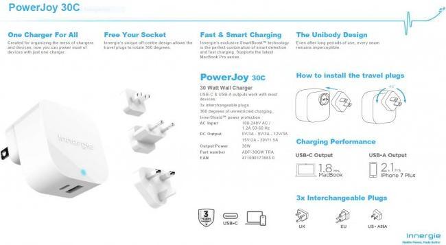 Produktbild Innergie PowerJoy 30C (36 W, 2 Ports)