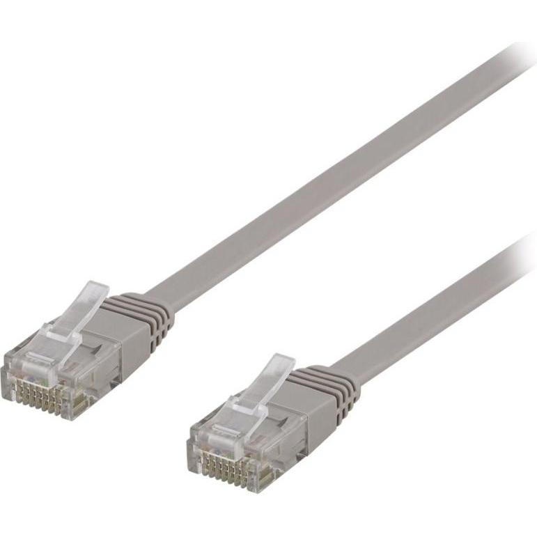 Deltaco patchkabel - 7 m - gra (U/UTP, CAT6, 7 m), Netzwerkkabel