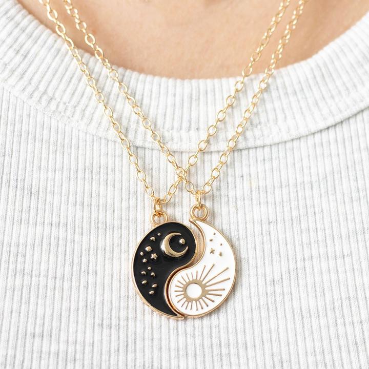 Produktbild Something Different Yin und Yang Halskette mit Anhänger Best Friend 2erPack Edelstahl (100% Synthetic Material)