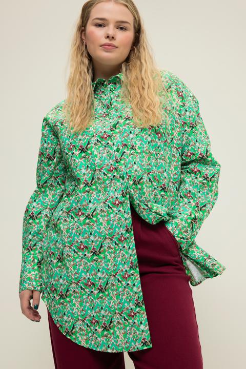 Produktbild Studio Untold Hemdbluse, oversized, Tribalprint, Knopfleiste, Hemdkragen (54)