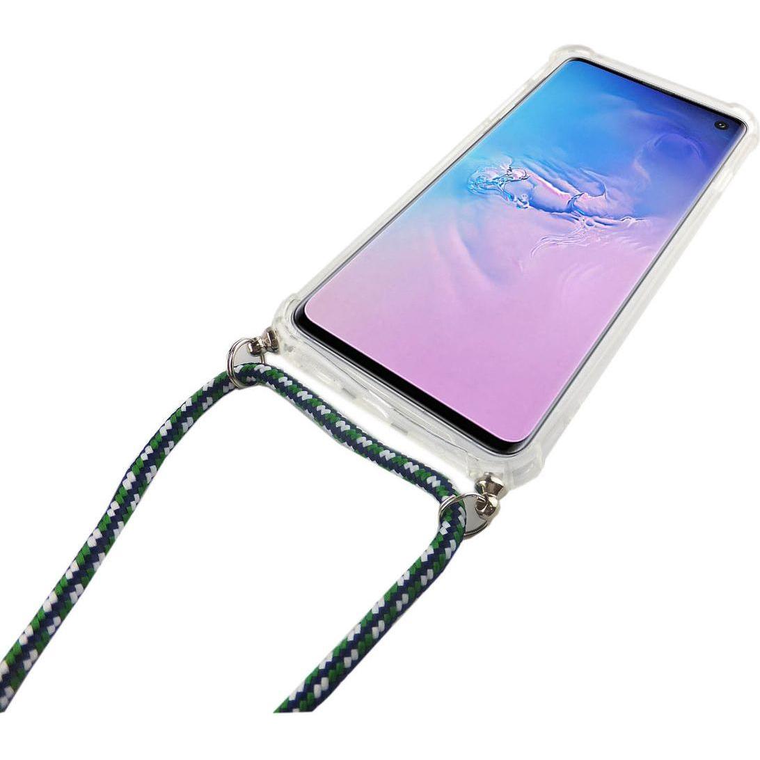 Thumbnail - König Design Handykette für Samsung Galaxy S10 mit Band Case zum umhängen mit Kordel Grün Neu, Handykette, Transparent