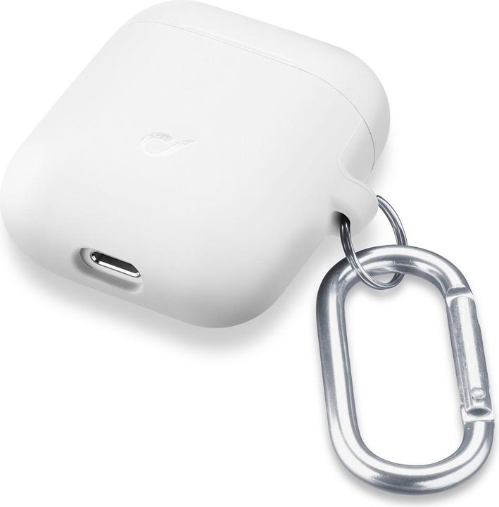 Productafbeelding Cellularline Bounce Case voor AirPods 2 Beschermhoes Karabijnhaak Wit (Koptelefoon tas)