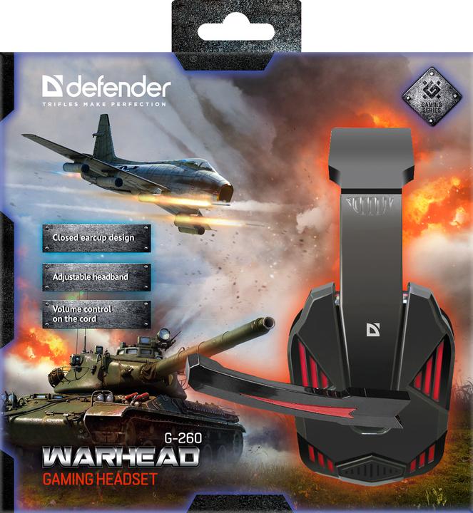 Actual product image Defender Warhead G-260 Headset Head-band connector Black, Red (Cable)