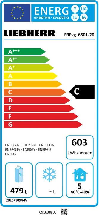 Energie-Label Liebherr FRFvg 6501 Performance (479 l)