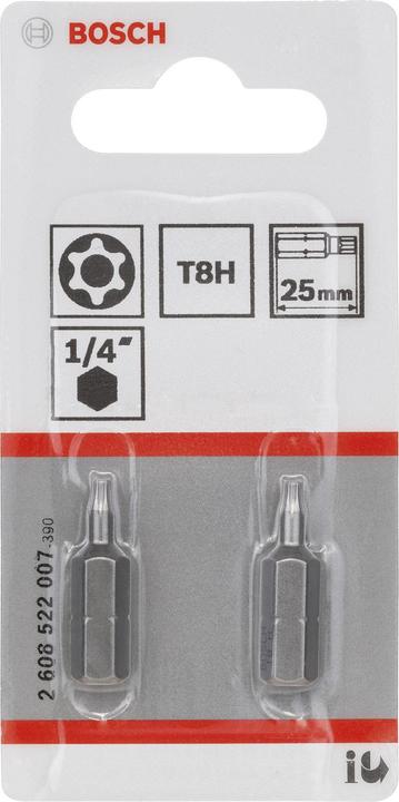 Actual product image Bosch Professional Zubehör T8H Security Torx® Screwdriver Bit Extra Hard (T8H)
