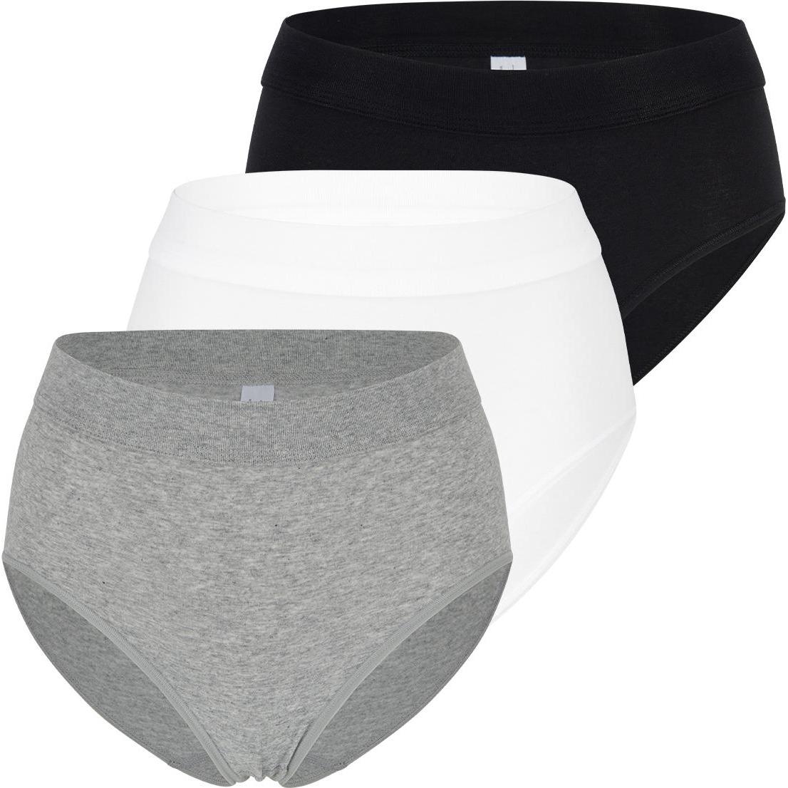 Speidel, Damen, Unterhosen, 3er Pack bio.cotton Plus Midi Slip, Schwarz, Grau, Weiss, (44, 3er Pack)