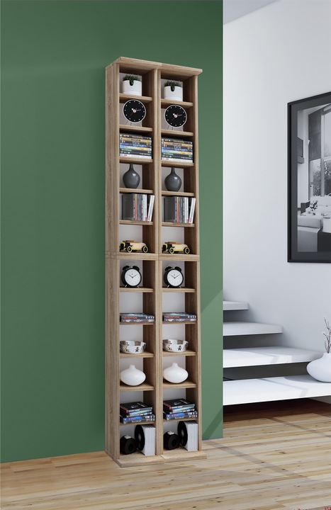 Actual product image VCM Wood CD DVD Stand Shelf Almera (42 x 20 x 180 cm)