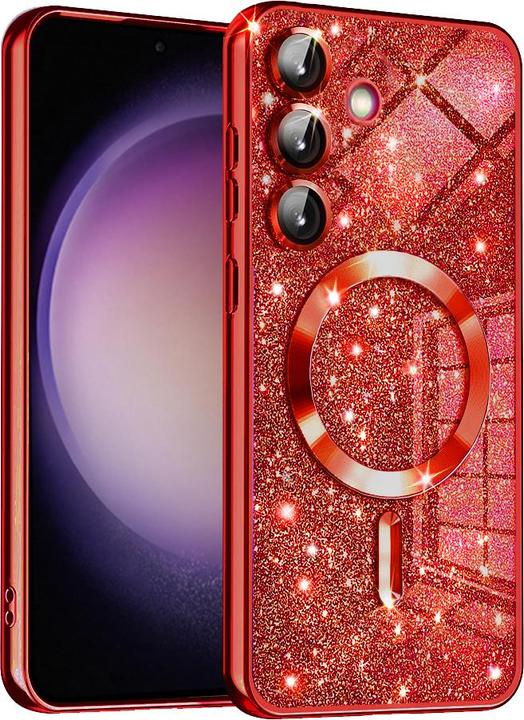 Actual product image Techsuit - Luxury Glitter MagSafe - Samsung Galaxy S23 FE - Red (Samsung Galaxy S23 FE)