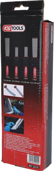 Actual product image KS Tools STAINLESS STEEL Chisel scraper set, 4 pcs