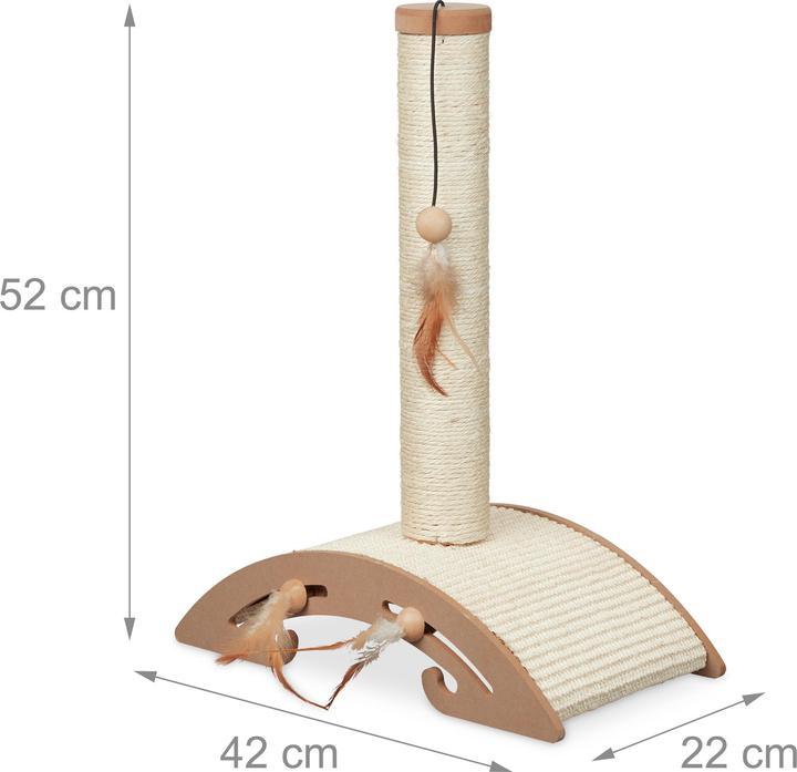 Actual product image Relaxdays Scratching post (52 cm, Beige, Brown)