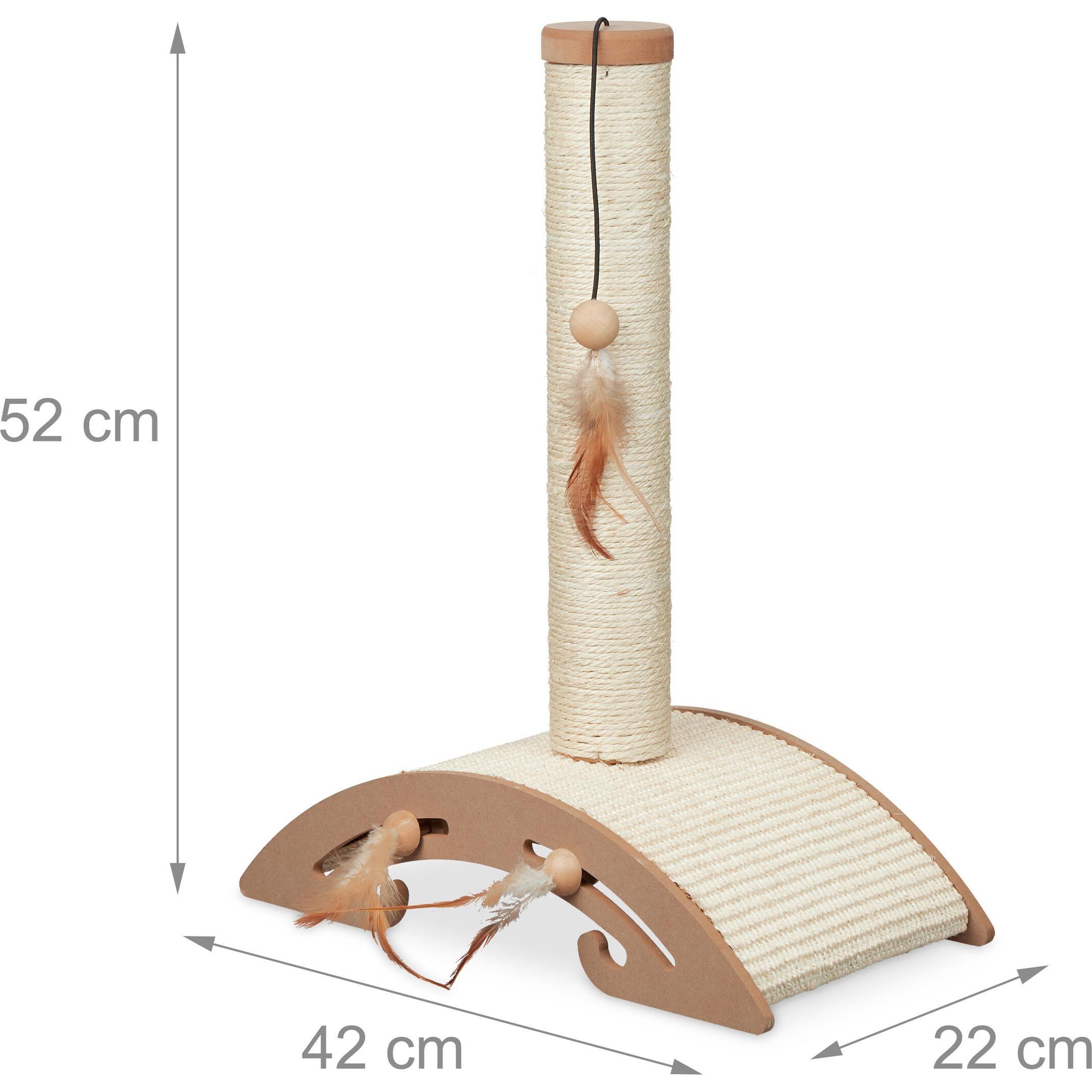 Thumbnail - Relaxdays Kratzsäule (52 cm, Braun, Beige), Katzenbaum