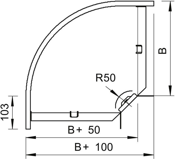 Actual product image OBO Bettermann OBO RB 90 320 FT 35x200mm 90Â° bend (32000 cm)