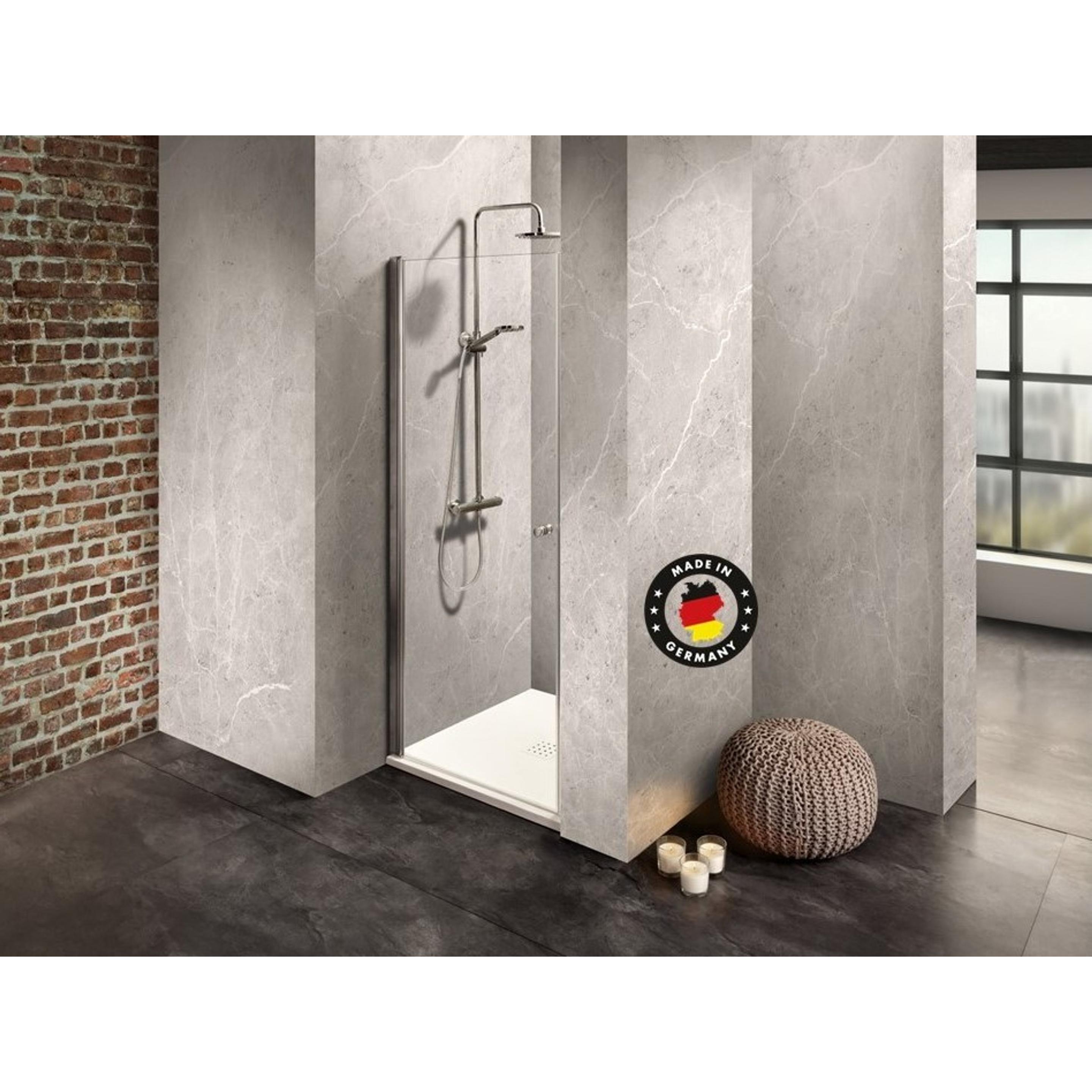 Dusbad, Duschkabine + Duschwand, Dusche/Duschkabine Vital 2 Pendeltür für Nische (75 cm, 75 cm)
