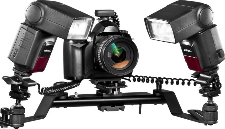 Produktbild Walimex Makro Blitzschiene Pro mit Y-Kabel Pentax (Blitzhalterung)