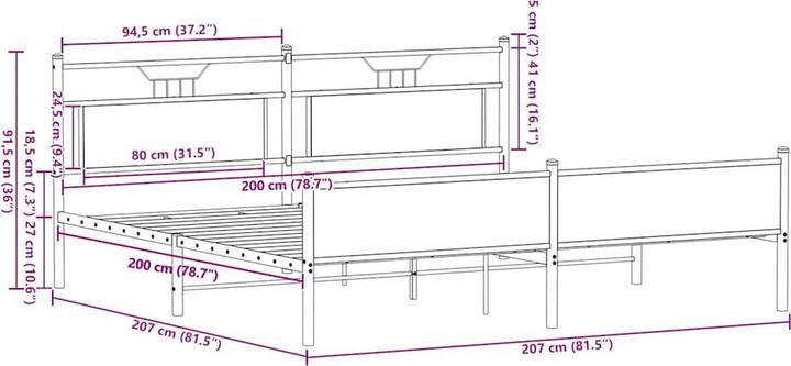 Image du produit vidaXL Bettgestell (200 x 200 cm)