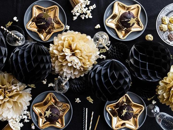 Actual product image Partydeco Paper Plates Star, gold, 18cm (1 pkt / 6 pc.) (6x)
