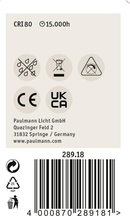 Actual product image Paulmann Drop (E14, 6.50 W, 806 lm, 1 x, E)