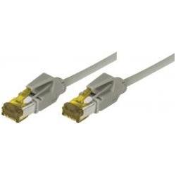 Thumbnail - Tecline Patchkabel S/FTP, PiMF, Cat 6a, grau, 10,0 m Für 10 Gigabit/s, halogenfrei, mit Draka-Kabel und Hiro (S/FTP, CAT...