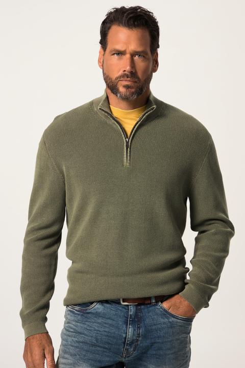 Image du produit JP1880 Pull en maille côtelée, col camionneur zippé (4XL)