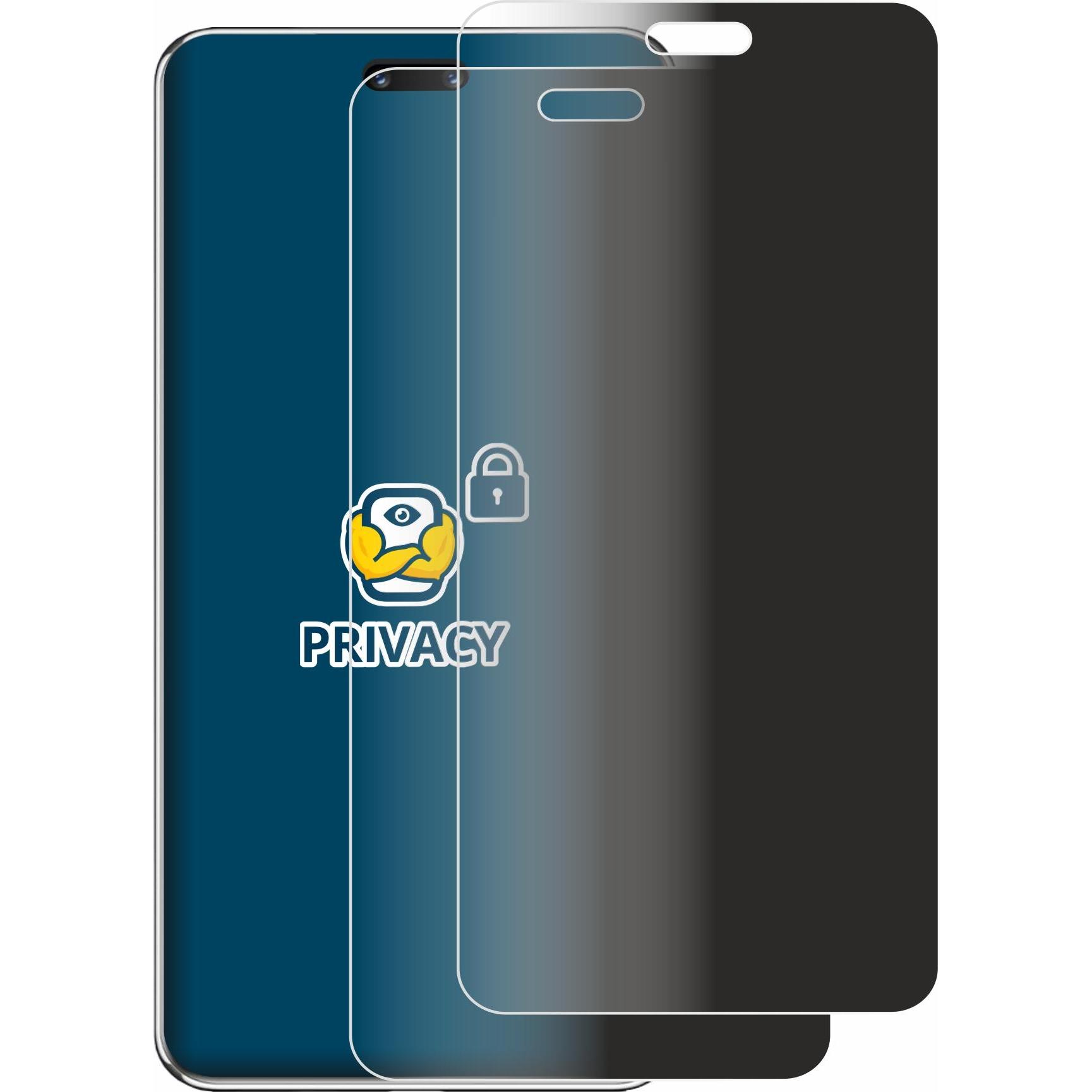 Thumbnail - BROTECT Sichtschutzfolie Anti-Spy Privacy Folie Blaulicht-Schutz (2 Stück, Huawei Nova), Smartphone Schutzfolie, Blau