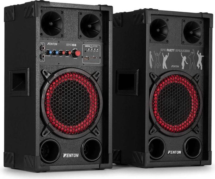 Actual product image Fenton Actieve speaker set - SPK-108 - Party speaker - Met Bluetooth - Karaoke set - 8 inch (Active)