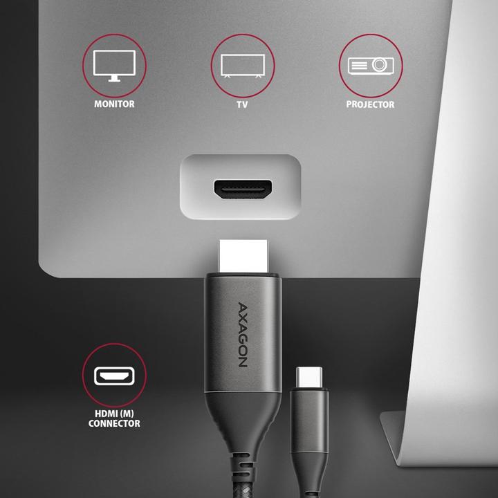 Actual product image Axagon USB C - HDMI (type A) (1.80 m)