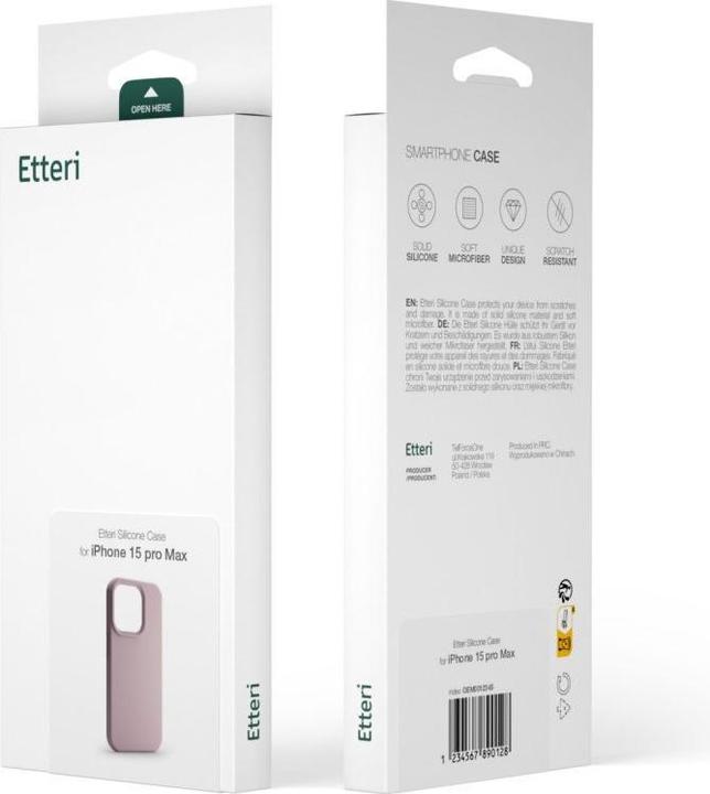 Actual product image Etteri Silicone case for iPhone 15 Pro Max 6,7" light pink (Apple iPhone 15 Pro Max)