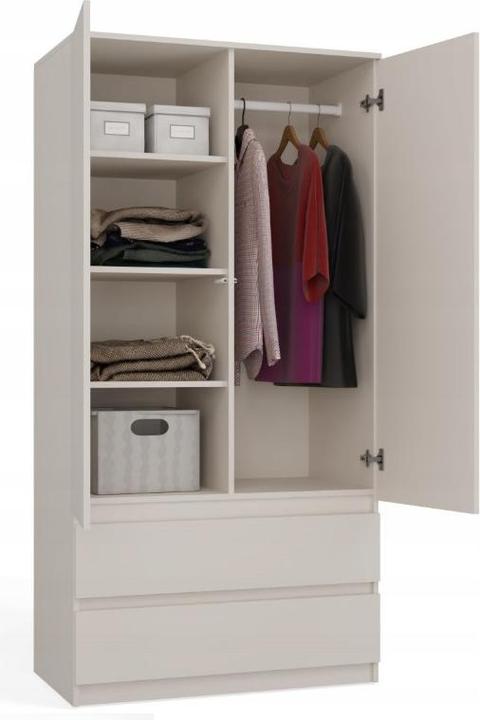 Produktbild Topeshop Duża szafa z półkami, Malwa, 90x50x180 cm, kaszmir (90 x 50 x 180 cm)