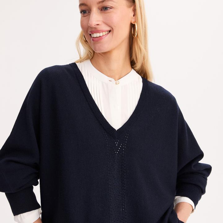Actual product image Anne Weyburn V-Ausschnitt-Pullover aus Feinstrick (XL)