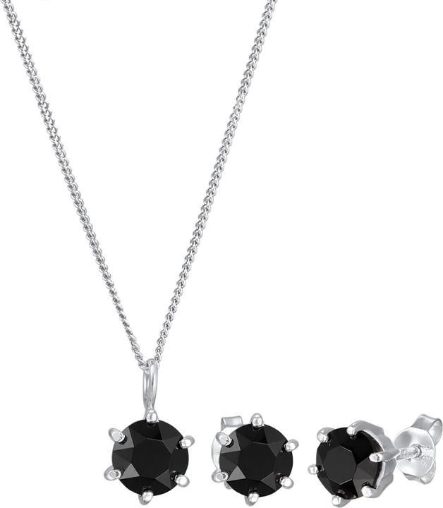 Produktbild Elli Schmuckset Kristall Solitär Kette Ohrringe 925 Silber (925er Sterling Silber)