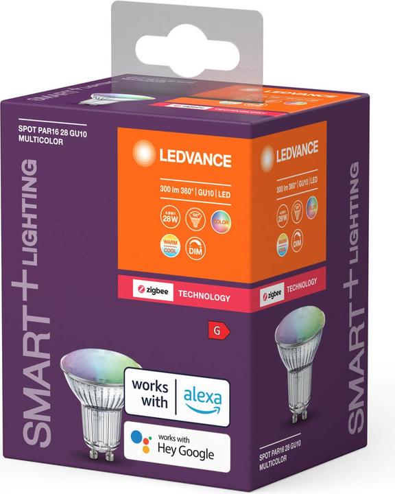 Actual product image Ledvance LDV SMART+ SPOT GU10 RGBW 230V ZigBee 3.0 (GU10, 300 lm, 1x)