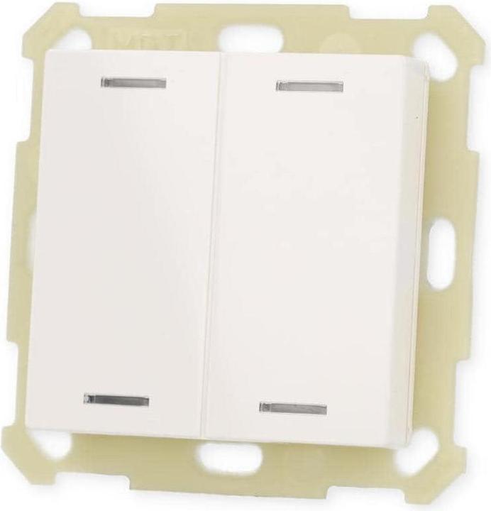 Actual product image MDT BE-TAL55T2.01 Push-button Light 55 2-gang RGB-W Temp.sensor Pure white gl. Neutral