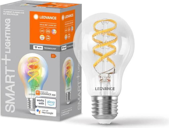 Actual product image Ledvance transparent (E27, 4.80 W, 470 lm, 1 x, F)