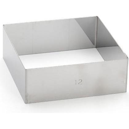 Thumbnail - de Buyer Tortenring quadratisch 12x12cm H: 4.5cm, Backform, Silber