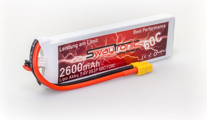 Actual product image Swaytronic 2S 7.4V 2600mAh 60C/120C XT60 (7.40 V, 2600 mAh)