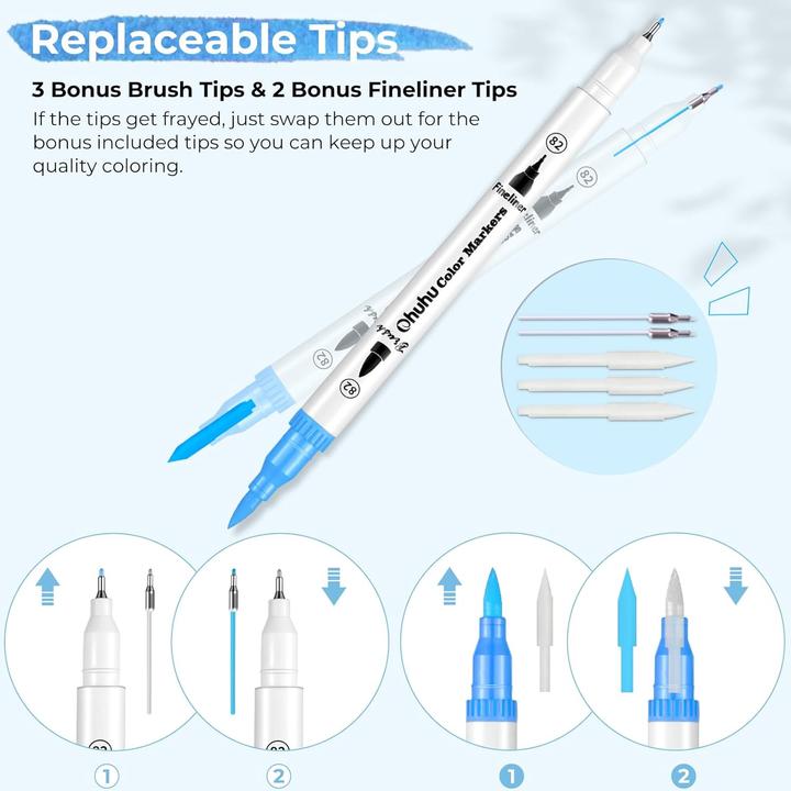 Image du produit Ohuhu Maui Pinselstifte (100 Stk.) WHI (100 x)